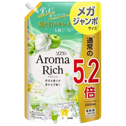 Кір жууға арналған кондиционер «Soflan Aroma Rich Ellie» LION, 2000 мл (ауыстырмалы қаптама)