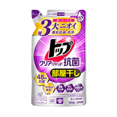 48 сағаттық антибактериялық әсері бар сұйық кір жуу құралы "Top Clear Liquid Antibacterial", 500 г (Қайта толтыру блогы)