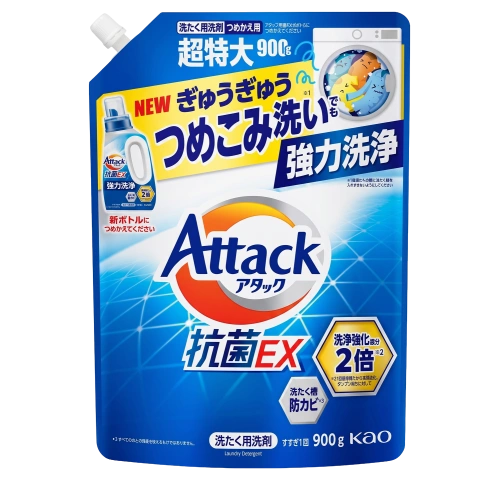 Антибактериялық кір жууға арналған гель "Antibacterial EX Attack", 900 гр. (Қосалқы блок)