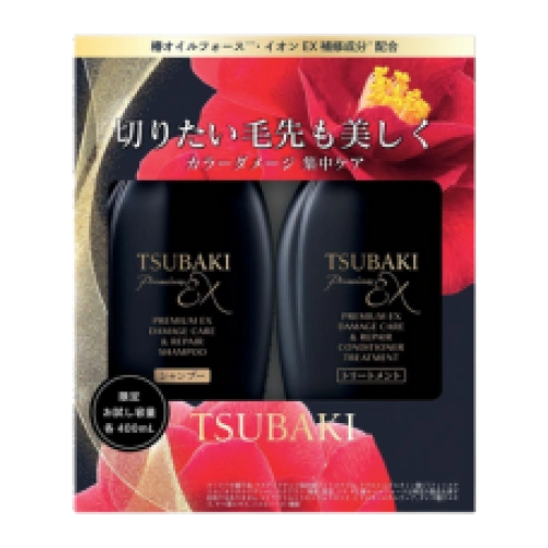 Зақымдалған шашқа арналған жиынтық (шампунь + тритмент) "Tsubaki Premium EX Damage Care Repair", 400 мл. + 400 мл.