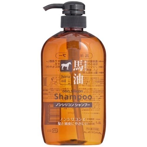 Зақымданған шашқа арналған жылқы майы бар, силиконсыз «Bayu Non-Silicon Shampoo» сусабыны Kumano Yushi, 600 мл