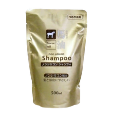 Шампунь без силикона с конским маслом и маслом камелии "Kumano", 500 мл. (Запасной блок)