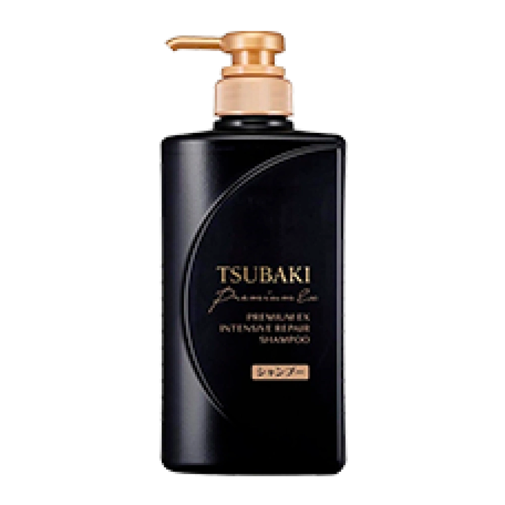 Интенсивно восстанавливающий ионный шампунь премиум класса для поврежденных волос  "Tsubaki Premium EX Intensive Repair Shampoo", 490 мл.
