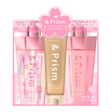 Набор для увлажнения и сияния волос (шампунь + маска + тритмент) «&Prism Diamond Sakura», 415 мл. + 130 мл. + 415 мл. 