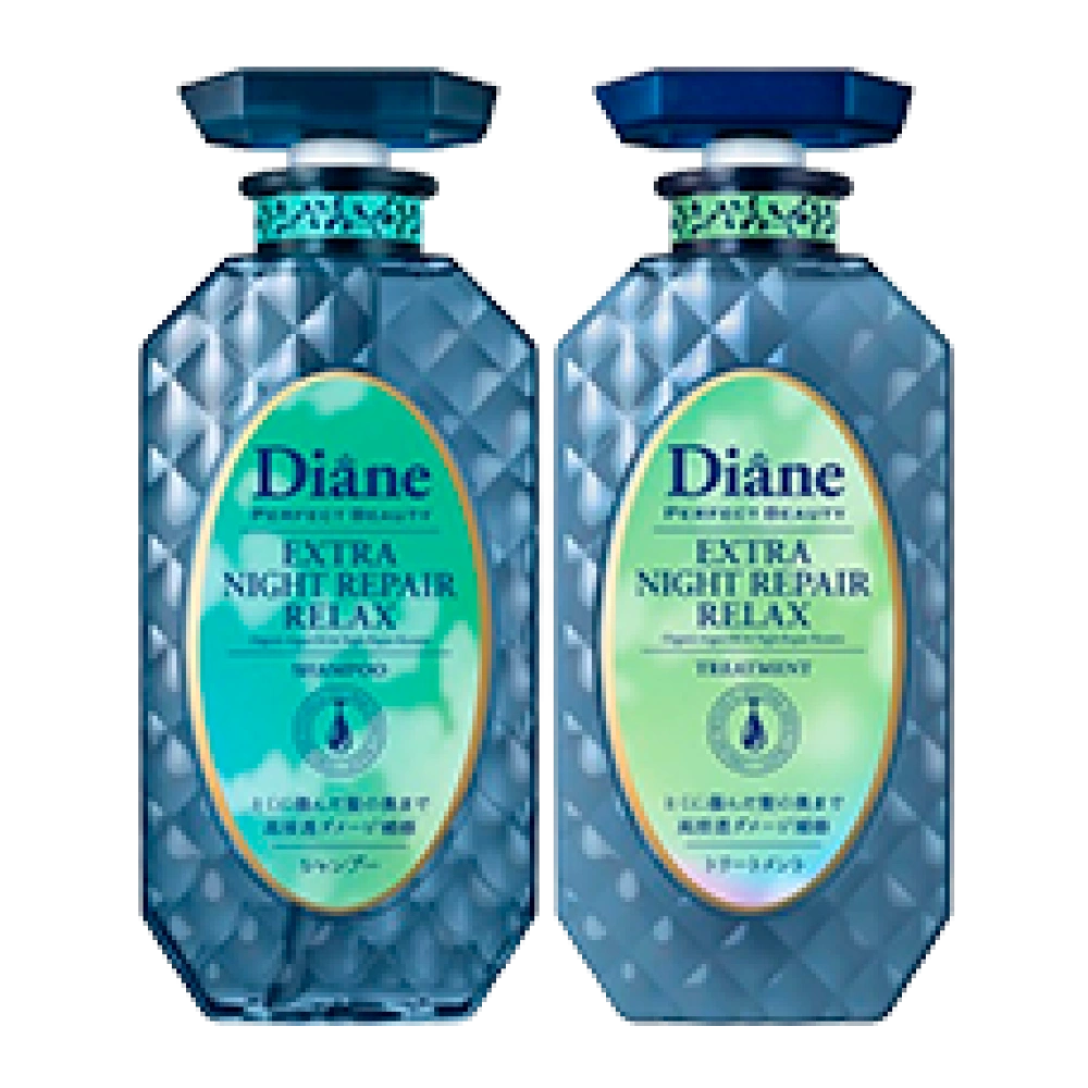 Набор (шампунь + тритмент) для ночного восстановления волос «Diane Perfect Beauty Extra Night Repair Relax», 450 мл. + 450 мл.