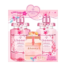 Набор для увлажнения волос (шампунь + тритмент) «&Honey - Deep Moist Sakura», 440 мл. + 445 мл.