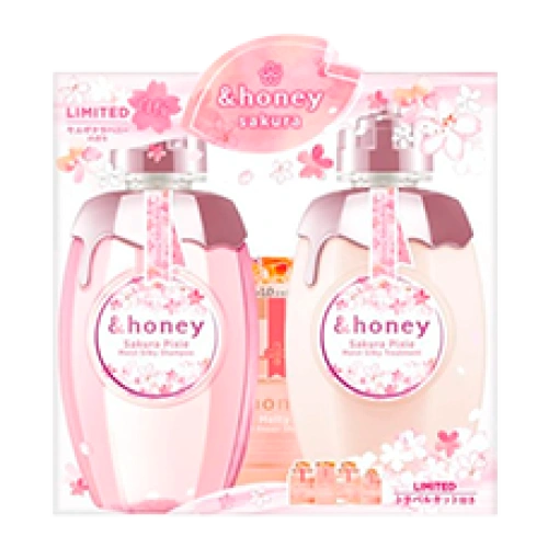 Жиынтық (шампунь + тритмент + пробниктер) «Sakura Pixie Moist Silky», 440 мл + 440 мл + 10 мл + 8 мл + 10 мл + 3 мл