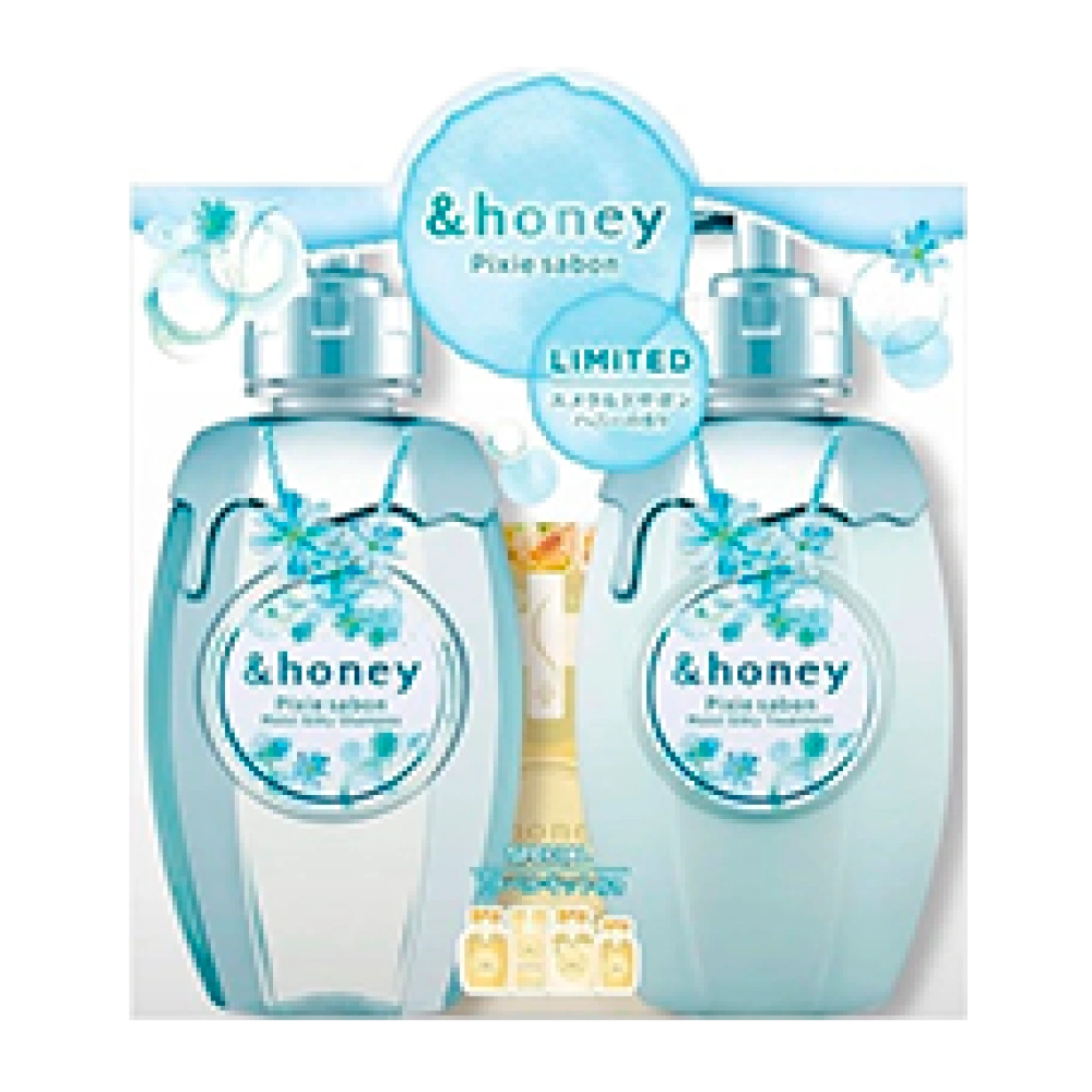 Набор  (шампунь + тритмент + пробники) «&Honey Pixie Savon», 440 мл. + 440 мл. + 10 мл. + 8 мл. + 10 мл. + 3 мл.