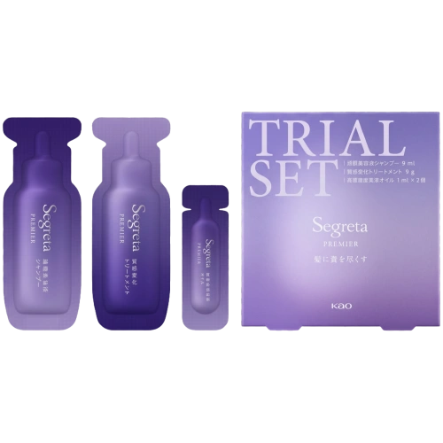 Шашты тегістеу үшін арналған сынақ жинағы "Segreta Premier Trial Set" (9 мл, 9 г, 2×1 мл)