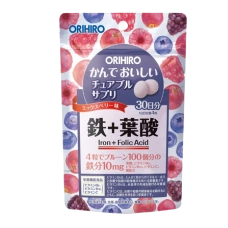 Жевательные витамины со вкусом ягод "Chewable Supplements - Железо + Фолиевая кислота", 120 таб (на 30 дней)