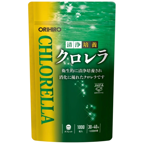 Таза ортада өсірілген хлорелла «Seijo Baiyo Chlorella» ORIHIRO, 1000 таблетка 200 г