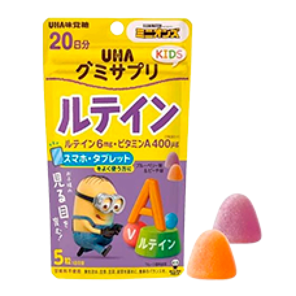 Жевательные витамины для детей UHA Gummy Supplement KIDS Лютеин, 20 дней