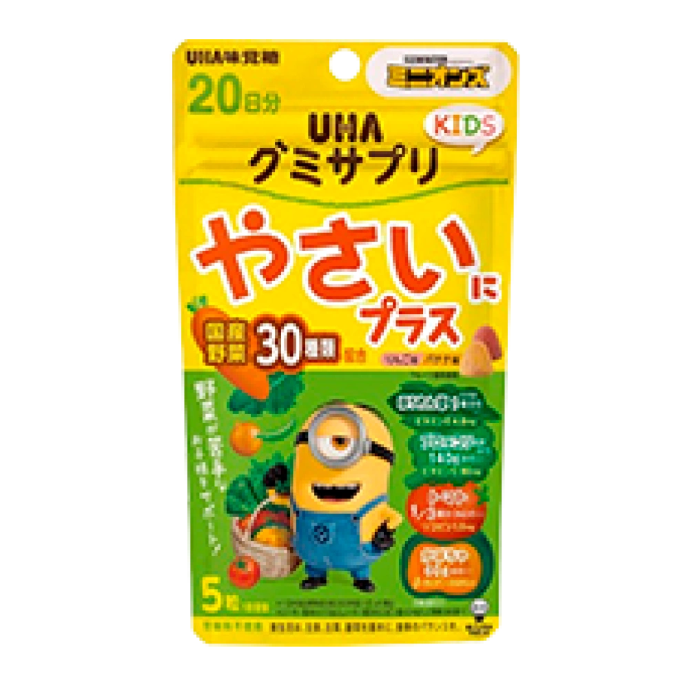 Жевательные витамины для детей UHA Gummy Supplement KIDS «Овощи Плюс», 20 дней