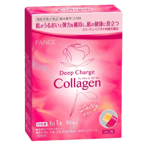 Трипептидный коллаген в желе «Deep Charge Collagen Stick Jelly» FANCL — 3000 мг, (20 гр x 10 стиков)