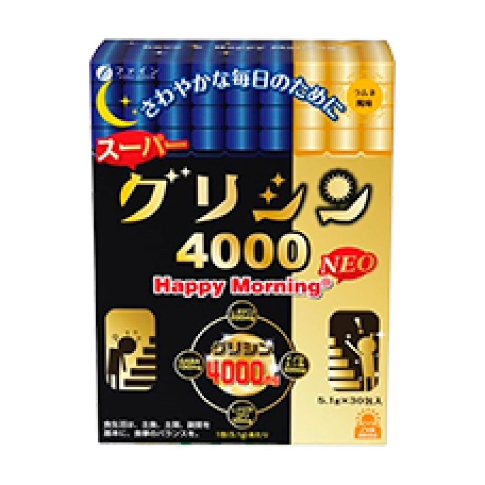 Глицин "Fine Super Glycine 4000 Happy Morning NEO" для улучшения сна и снижения стресса, 5,1 гр.  х 30 саше