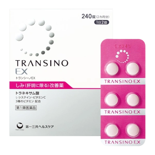 Transino EX — транексам қышқылымен мелазмаға қарсы таблеткалар, Daiichi Sankyo, 240 таблетка