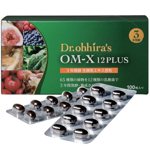 OM-X 12 PLUS — лактобактериялары бар ферменттелген тағамдық қоспа, 100 капсула
