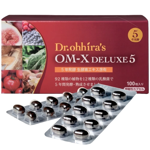 OM-X Deluxe 5 — лактобактериялары бар ферменттелген тағамдық қоспа, 100 капсула
