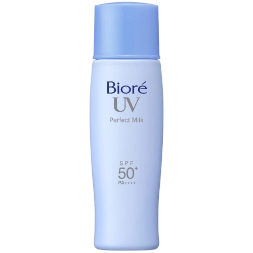 Бет пен денеге арналған суға төзімді күннен қорғайтын сүт SPF50+, PA++++ «Biore UV Perfect» 40 мл.