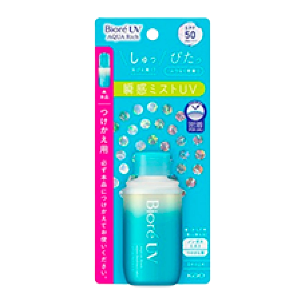 Солнцезащитный, водостойкий мист для лица и тела "Biore UV Aqua Rich Watery Gel SPF50+", 60 мл. (Сменный блок)