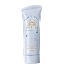 Cолнцезащитный гель для чувствительной кожи (на основе физических фильтров) SPF35 "ANESSA Mineral UV Sunscreen Mild Gel", 90 гр.