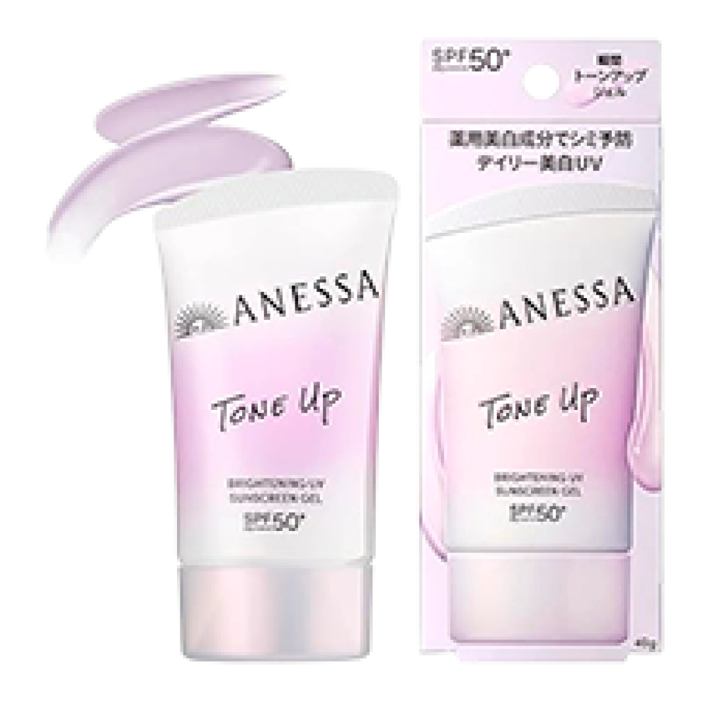 Солнцезащитный осветляющий гель для лица и тела «ANESSA Brightening UV Sunscreen Gel NA (Tone Up) SPF50+ PA++++», 40 г.