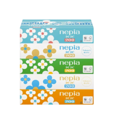 Салфетки бумажные 2-слойные "Nepinepi Tissue", 200 пар (400 листов) x 5 шт.