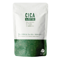 Маска для лица с Cica (центелла азиатская), пептидами "5Х Peptide CICA Weekly Mask Pack 7", 7 шт.