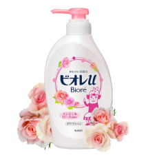Жидкое мыло для тела с натуральными эссенциями "Biore Body Soap - Angel Rose" с ароматом розы, 480 мл.