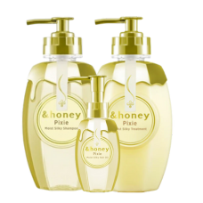 Набор шампунь+тритмент+масло для увлажнения и гладкости волос "Pixie Moist Silky", 440 мл+440 гр+100 мл