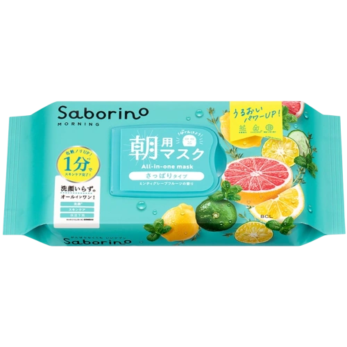 Таңғы 3-в-1 мата маскасы "Saborino Morning Sheet Refreshing Fruit Refreshing Type N", 32 дана.